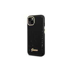 Guess case for iPhone 14 Pro 6,1&quot; GUHCP14LHGCRHK black HC PU Croco Metal Outline cena un informācija | Telefonu vāciņi, maciņi | 220.lv