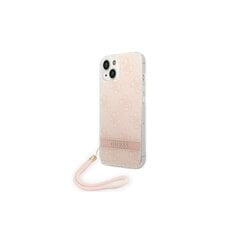 Guess case for iPhone 14 Pro 6,1&quot; GUOHCP14LH4STP pink HC PC/TPU Print 4G Cord цена и информация | Чехлы для телефонов | 220.lv
