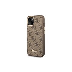 Guess case for iPhone 14 6,1&quot; GUHCP14SHG4SHW brown HC PC/TPU 4G PU Metal Outline Script cena un informācija | Telefonu vāciņi, maciņi | 220.lv