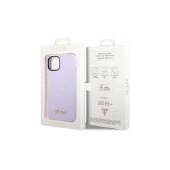 Guess case for iPhone 14 Pro 6,1&quot; GUHCP14LSLSMU purple hard case Silicone Vintage Gold Logo cena un informācija | Telefonu vāciņi, maciņi | 220.lv