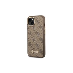 Guess case for iPhone 14 Pro 6,1&quot; GUHCP14LHG4SHW brown HC PC/TPU 4G PU Metal Outline Script cena un informācija | Telefonu vāciņi, maciņi | 220.lv