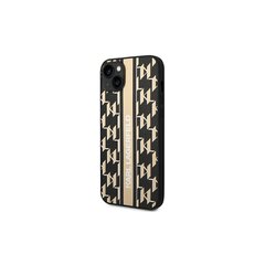 Karl Lagerfeld case for iPhone 14 Pro Max 6,7&quot; KLHCP14XPGKLSKW brown HC PU Monogram Stripe cena un informācija | Telefonu vāciņi, maciņi | 220.lv