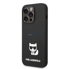 Karl Lagerfeld case for iPhone 14 Pro 6,1&quot; KLHCP14LSLCTBK black HC Silicone Choupette Body cena un informācija | Telefonu vāciņi, maciņi | 220.lv