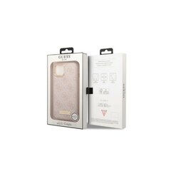 Guess case for iPhone 13 Pro 6,1&quot; GUHMP13LU4GPRP pink HC Magsafe 4G PU Logo Plate cena un informācija | Telefonu vāciņi, maciņi | 220.lv