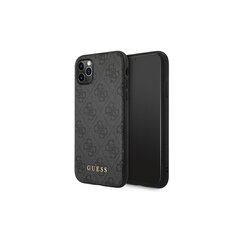 Guess case for iPhone 11 Pro Max GUHCN65G4GFGR hardcase PU 4G Metal Gold Logo grey цена и информация | Чехлы для телефонов | 220.lv