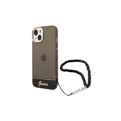 Guess case for iPhone 14 Plus 6,7&quot; GUHCP14MHGCOHK black hardcase Translucent Pearl Strap цена и информация | Чехлы для телефонов | 220.lv