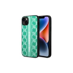 Karl Lagefeld case for iPhone 14 Plus 6,7&quot; KLHCP14MPGKLSKN green hardcase Monogram Stripe cena un informācija | Telefonu vāciņi, maciņi | 220.lv