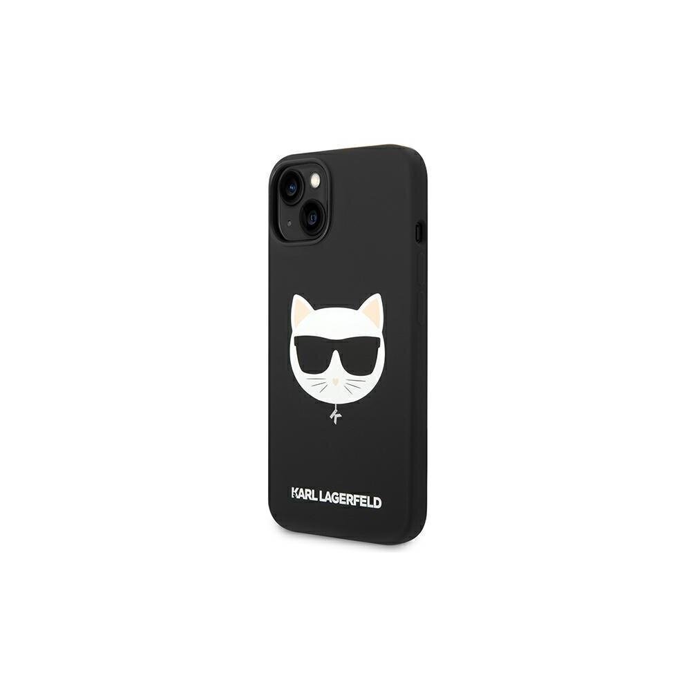 Karl Lagerfeld case for iPhone 14 Plus 6,7" KLHMP14MSLCHBK hardcase  black Silicone Choupette Head Magsafe цена | 220.lv