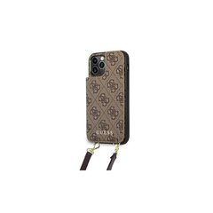 Guess case for iPhone 12 / 12 Pro 6,1&quot; GUHCP12MCB4GB 4G Crossbody W/ Cardslots brown cena un informācija | Telefonu vāciņi, maciņi | 220.lv