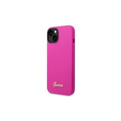 Guess case for iPhone 14 Pro 6,1&quot; GUHCP14LSLSMF fuschia hard case Silicone Vintage Gold Logo cena un informācija | Telefonu vāciņi, maciņi | 220.lv