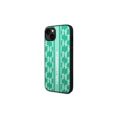 Karl Lagefeld case for iPhone 14 6,1&quot; KLHCP14SPGKLSKN green hardcase Monogram Stripe cena un informācija | Telefonu vāciņi, maciņi | 220.lv