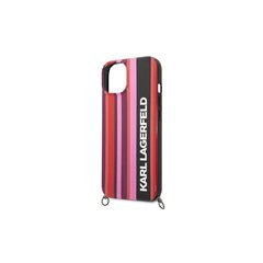 Karl Lagefeld case for iPhone 14 6,1&quot; KLHCP14SSTSTP pink hardcase Color Stripes Strap cena un informācija | Telefonu vāciņi, maciņi | 220.lv