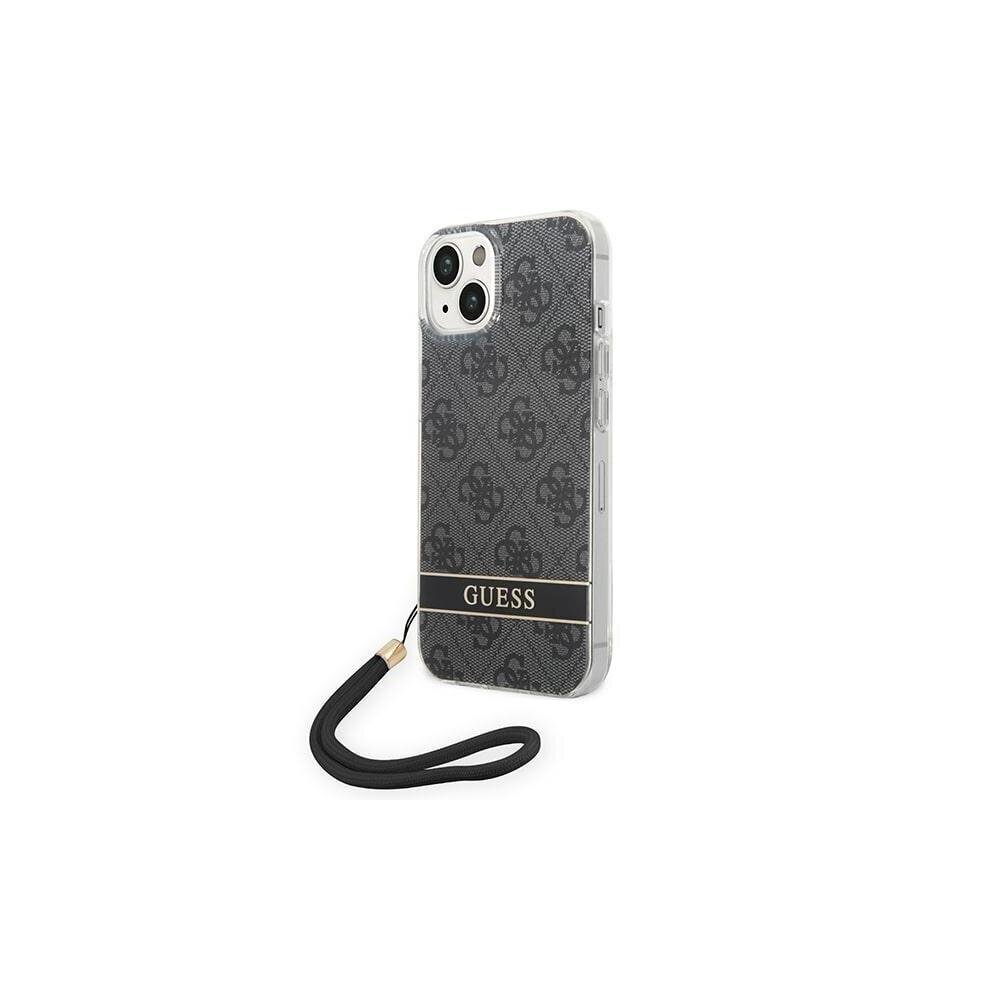 Guess case for iPhone 14 Pro 6,1&quot; GUOHCP14LH4STK black HC PC/TPU Print 4G Cord cena un informācija | Telefonu vāciņi, maciņi | 220.lv