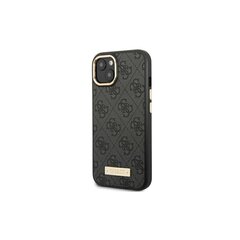 Guess case for iPhone 14 Pro 6,1&quot; GUHMP14LU4GPRK black HC Magsafe 4G PU Logo Plate cena un informācija | Telefonu vāciņi, maciņi | 220.lv