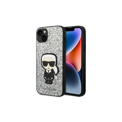 Karl Lagerfeld case for iPhone 14 Plus 6,7&quot; KLHCP14MGFKPG silver HC Glitter Flakes Ikonik cena un informācija | Telefonu vāciņi, maciņi | 220.lv