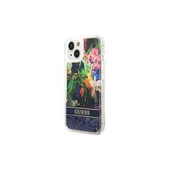 Guess case for iPhone 14 6,1&quot; GUHCP14SLFLSB blue hardcase Flower Liquid Glitter cena un informācija | Telefonu vāciņi, maciņi | 220.lv