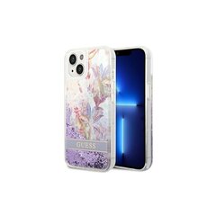 Guess case for iPhone 14 Pro Max 6,7&quot; GUHCP14XLFLSU purple hardcase Flower Liquid Glitter цена и информация | Чехлы для телефонов | 220.lv