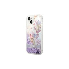 Guess case for iPhone 14 Pro Max 6,7&quot; GUHCP14XLFLSU purple hardcase Flower Liquid Glitter цена и информация | Чехлы для телефонов | 220.lv