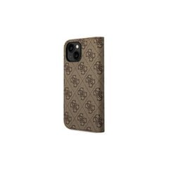 Guess case for iPhone 14 6,1&quot; GUBKP14SHG4SHW brown BT PC/TPU 4G PU Script Metal cena un informācija | Telefonu vāciņi, maciņi | 220.lv