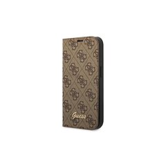 Guess case for iPhone 14 6,1&quot; GUBKP14SHG4SHW brown BT PC/TPU 4G PU Script Metal cena un informācija | Telefonu vāciņi, maciņi | 220.lv