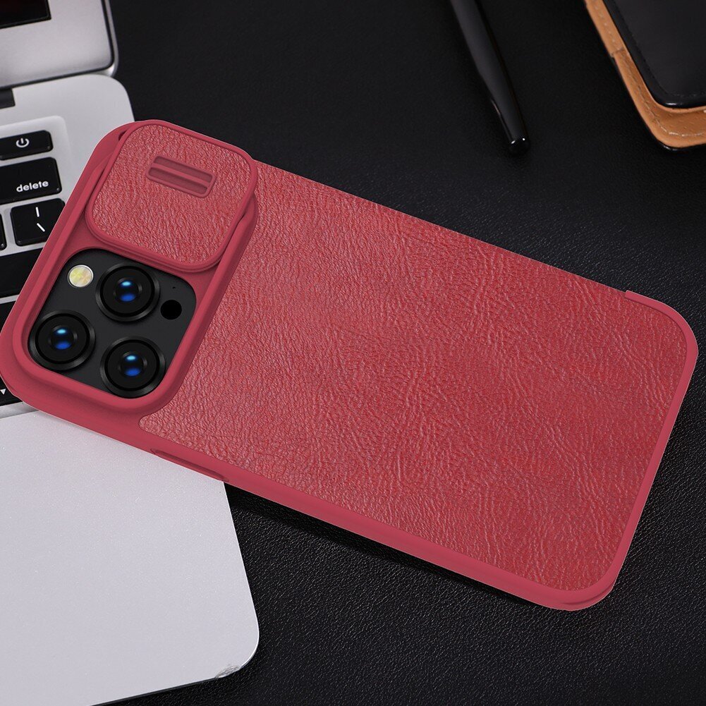 Nillkin Qin Book PRO Case for Apple iPhone 14 Pro Red cena un informācija | Telefonu vāciņi, maciņi | 220.lv