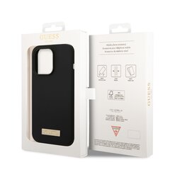 Guess Silicone Metal Logo MagSafe Compatible Case for iPhone 14 Pro Max Black cena un informācija | Telefonu vāciņi, maciņi | 220.lv