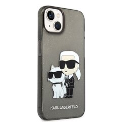 Karl Lagerfeld IML Glitter Karl and Choupette NFT Case for iPhone 14 Plus Black cena un informācija | Telefonu vāciņi, maciņi | 220.lv