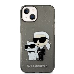 Karl Lagerfeld IML Glitter Karl and Choupette NFT Case for iPhone 14 Plus Black cena un informācija | Telefonu vāciņi, maciņi | 220.lv