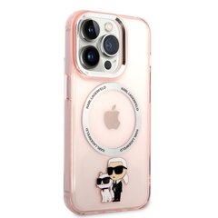 Karl Lagerfeld MagSafe Compatible Case IML Karl and Choupette NFT for iPhone 14 Pro Pink cena un informācija | Telefonu vāciņi, maciņi | 220.lv