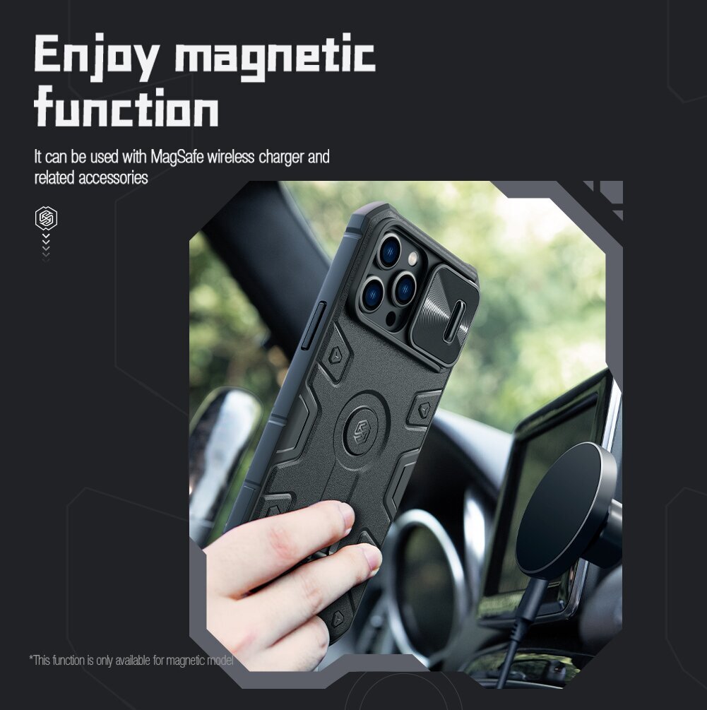 Nillkin CamShield Armor PRO Magnetic Hard Case for Apple iPhone 14 Pro Max Black цена и информация | Telefonu vāciņi, maciņi | 220.lv