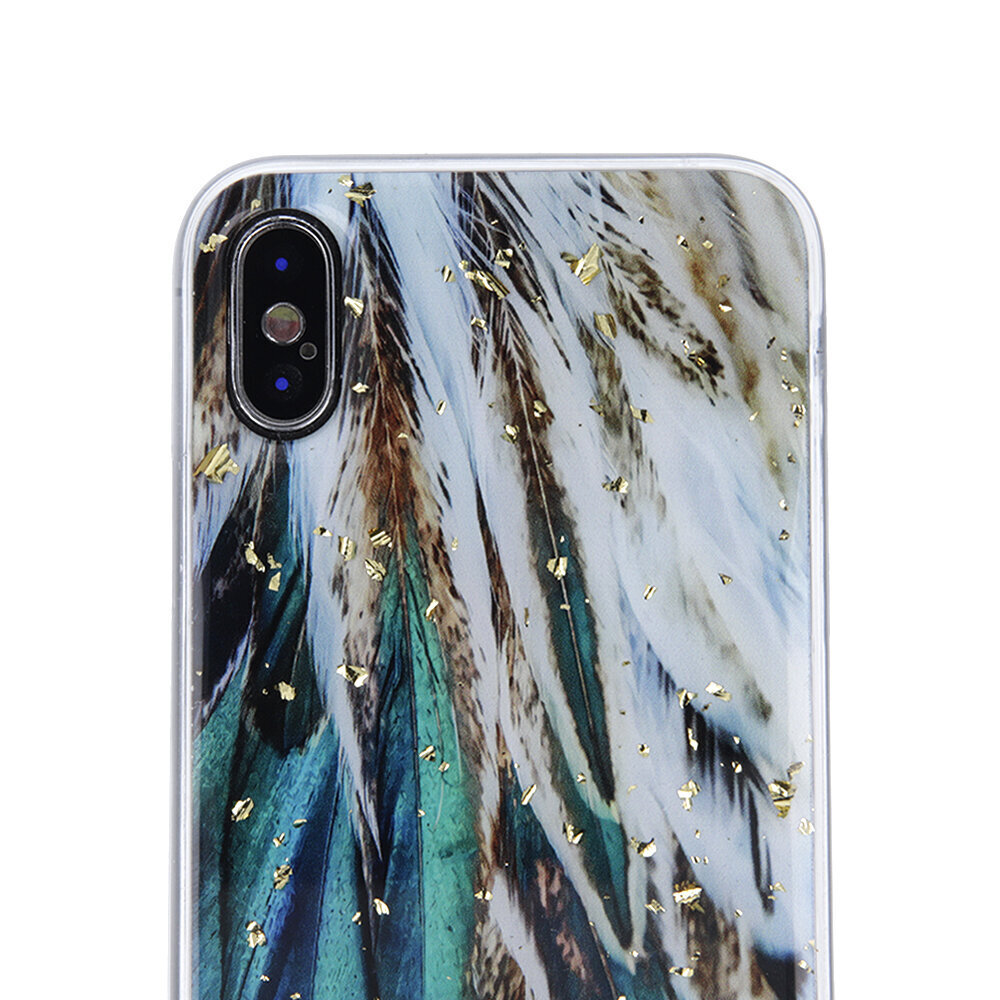 Gold Glam case for Samsung Galaxy A52 4G / A52 5G / A52S 5G feathers cena un informācija | Telefonu vāciņi, maciņi | 220.lv