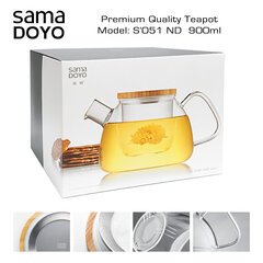 SAMADOYO Premium klases Tējkanna ar stikla filtru, S051ND, 900 ml цена и информация | Стаканы, фужеры, кувшины | 220.lv