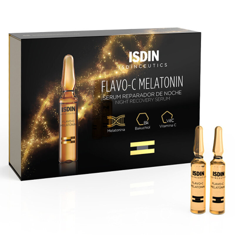 Nakts serums Isdin Isdinceutics Flavo-C Melatonin Repair Night Serum, 30x2 ml цена и информация | Serumi sejai, eļļas | 220.lv