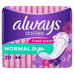 Higiēniskie ieliktnīši Always Dailies Normal-to-Go, 20 gab. цена и информация | Тампоны, гигиенические прокладки для критических дней, ежедневные прокладки | 220.lv