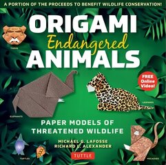 Origami Endangered Animals Kit: Paper Models of Threatened Wildlife cena un informācija | Mākslas grāmatas | 220.lv