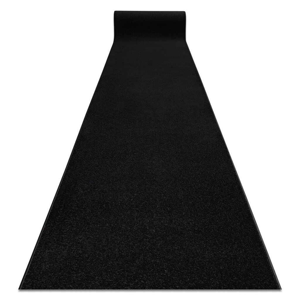 Paklājs - celiņš KARMEL Gluds, vienkrāsains melns 140 cm цена и информация | Paklāji | 220.lv