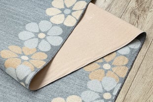 Rugsx ковровая дорожка с цветочками, серая, 57 см цена и информация | Коврики | 220.lv