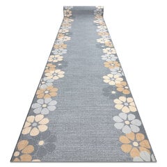Rugsx ковровая дорожка с цветочками, серая, 90 см цена и информация | Ковры | 220.lv