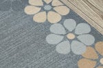 Rugsx ковровая дорожка с цветочками, серая, 110 см