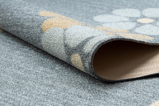 Rugsx ковровая дорожка с цветочками, серая, 110 см цена и информация | Ковры | 220.lv