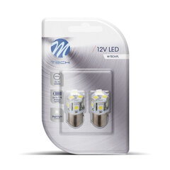 Blisteris 2x LED L089W - BAY15d 8xSMD5050 Baltas LED spuldzes M-TECH cena un informācija | Auto spuldzes | 220.lv