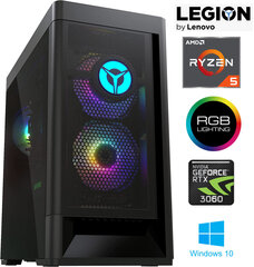 Legion T5 MT Ryzen 5 5600G 16GB 512GB SSD RTX 3060 12GB Windows 10 Stacionārais dators cena un informācija | Stacionārie datori | 220.lv