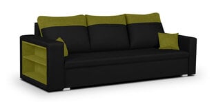Dīvāns Bellezza Pablo, melns/zaļš cena un informācija | Dīvāni | 220.lv