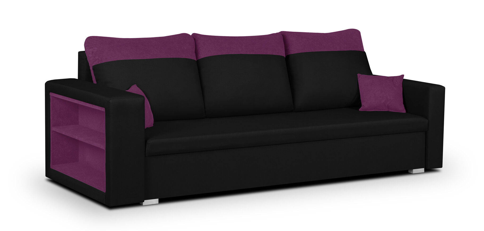 Dīvāns Bellezza Pablo, melns/violets cena un informācija | Dīvāni | 220.lv