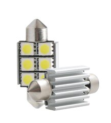 LED L306W - C5W 36мм 6xSMD5050 Радиатор Canbus Белый M-Tech Светодиодные лампы цена и информация | Автомобильные лампочки | 220.lv