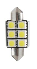 LED L306W - C5W 36mm 6xSMD5050 Radiators CANBUS Baltas M-TECH LED spuldzes cena un informācija | Auto spuldzes | 220.lv