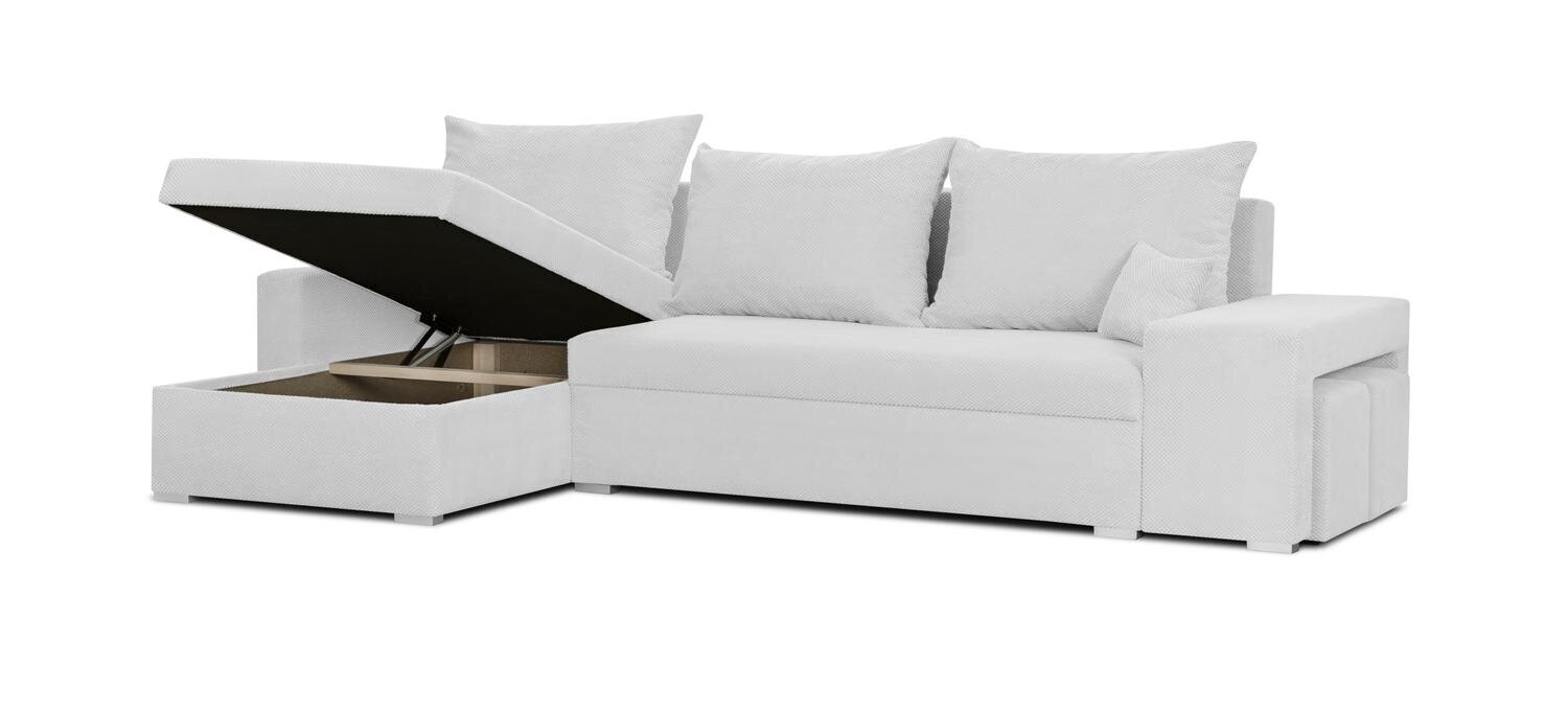 Stūra dīvāns Bellezza Dex, gaiši pelēks cena un informācija | Stūra dīvāni | 220.lv