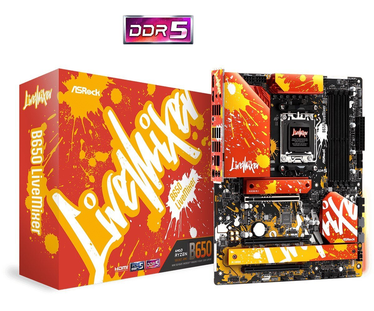 Asrock B650 LiveMixer AMD B650 ligzda AM5 ATX cena un informācija | Mātesplates | 220.lv