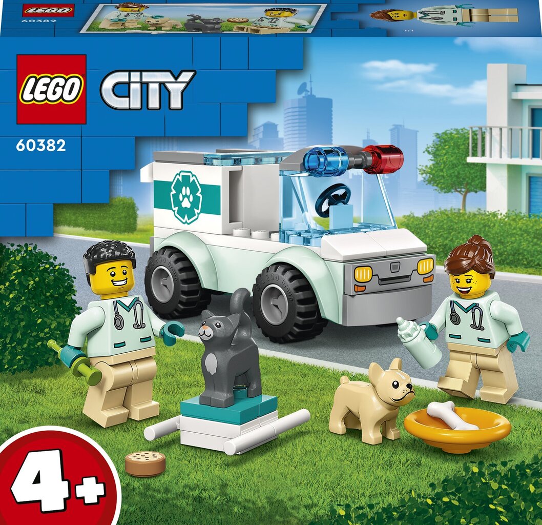 60382 LEGO® City Машины скорой помощи для домашних животных цена | 220.lv