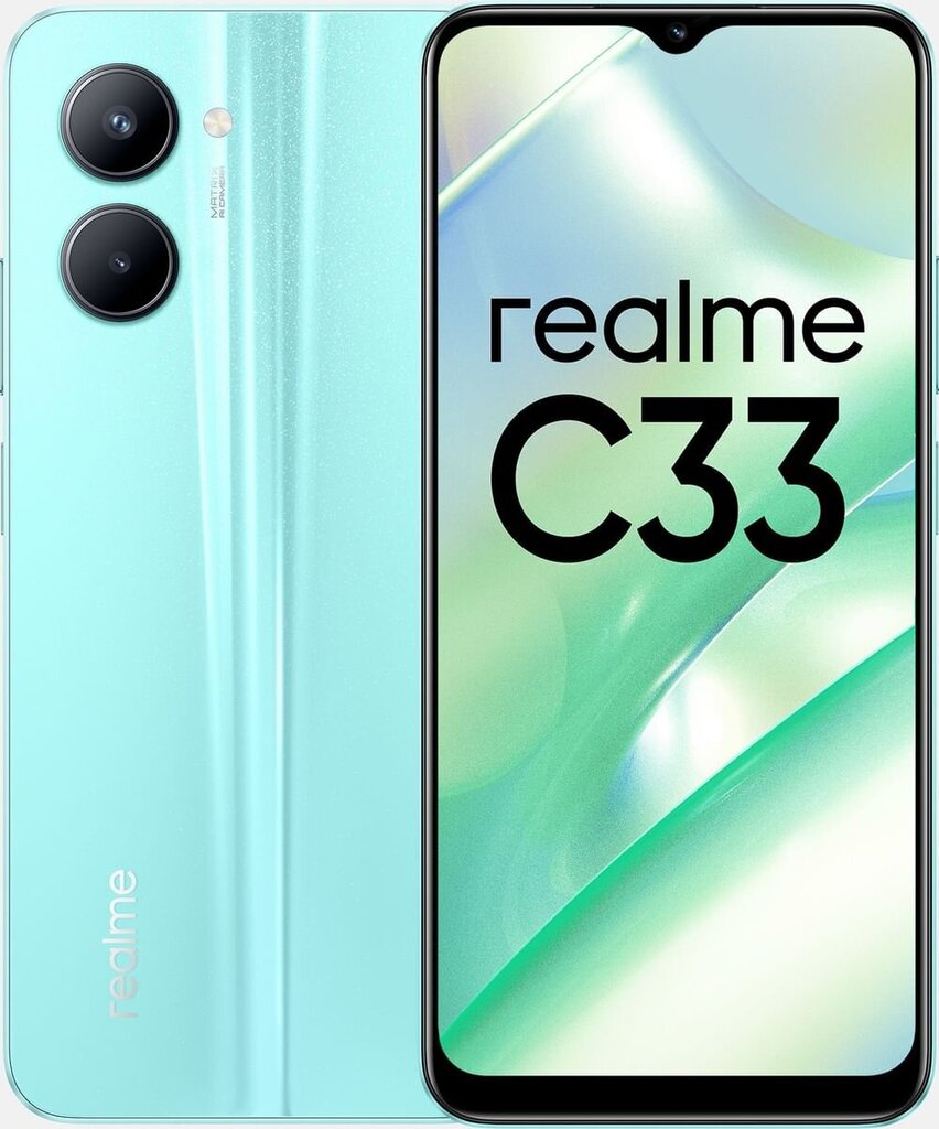 Realme C33 4/64GB Dual SIM Aqua Blue cena un informācija | Mobilie telefoni | 220.lv